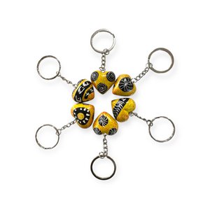 Keychain Heart Kisii stone Yellow