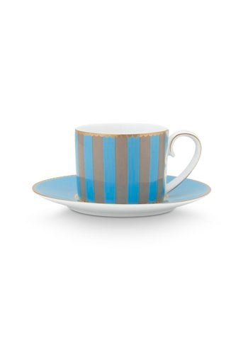 PIP - Love Birds coffee cup pair - Blue/Khaki - 125ml