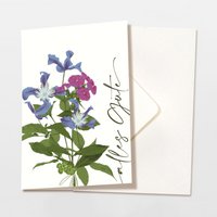 Vouwkaart het allerleukste paarse bloemen met envelop, FSC gecertificeerd