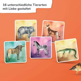 "SAFARI" - Ekstra stort memospil - Tysk og fransk - Animals of Africa - Meget høj kvalitet