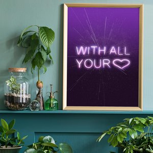 Met heel je hart neon print