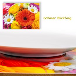 Artipics Platzset abwaschbar 4er-Set Flower Power Tischset Kunststoff 42x30 cm Tisch Unterlegmatten Platzdeckchen Deko Tischuntersetzer Küche, Essbereich, Gäste, Drinnen, Draußen