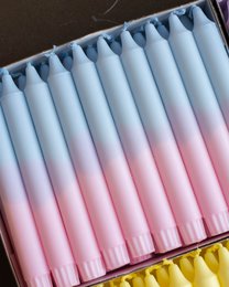 Taper candles - two/coloured pastel