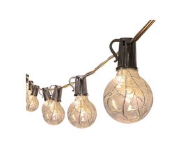 FlinQ LED String Lights, a set of decorative string lights with multiple bulbs for wall or outdoor lighting. The lights feature a warm, ambient glow and are suitable for use in a variety of settings.