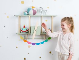 Biplane shelf „Dashy” sage green
