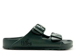 Vegan forest green sandals with EVA material and adjustable straps for a comfortable fit.