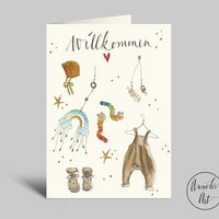 Birth card | initial equipment | Welcome | Folded card with envelope