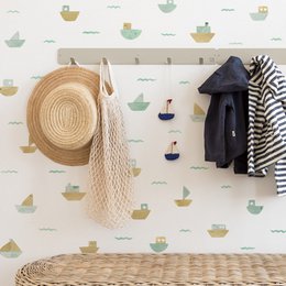 Akvarel både wallsticker