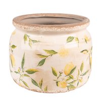 Flowerpot Ø 20x15 cm Yellow Ceramic Lemon Flowerpot Indoor