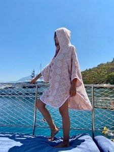 Strandponcho van katoengaas