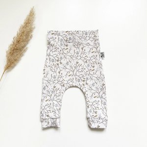 Broek Flowers Khaki - blue