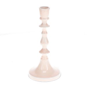 Enamel candlestick (19cm) - Pink