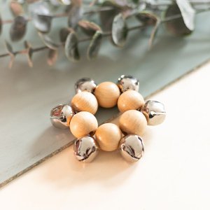 Glockenband Natur | Kinderspielzeug | Glöckchen | Baby Rassel | Natur Holz | Babyspielzeug | Babygreifling | Musikinstrument | ab 1 Jahr | 100% Made in Germany