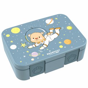 Leaf can with compartments, light & leak -proof - bear blue