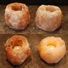 Bougeoir en Cristal de Sel d'Himalaya - Rock 1kg - Sculpté à la Main - Forme Naturelle - Idée Cadeau