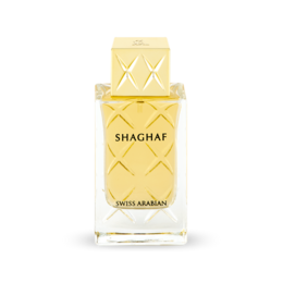 "Swiss Arabian Shaghaf women's perfume, 75ml EDP, golden yellow bottle, quilted diamond pattern design"