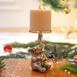 Stompkaarshouder – Aluminium Olifant Design – Gouden Afwerking – 8x8x15cm