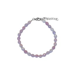 Silver bracelet with lavender gemstone beads