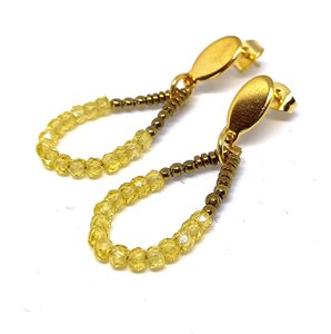 Zirkonia -Drop -Ohrring -Gold