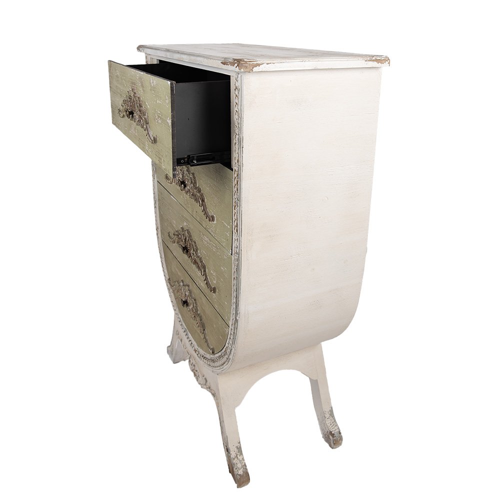 Ladekast 81x36x113 cm Wit Groen Hout