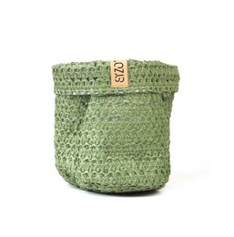 SIZO Knitted Paper Bag Olive med vandtæt biologisk nedbrydeligt for
