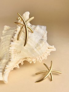 Star earrings stainless steel golden original modern modern