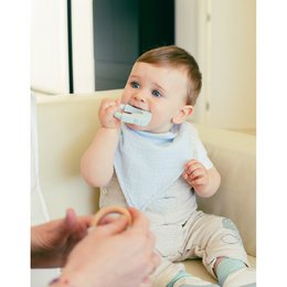 SET DOUDOU + BANDANA + Bijtring - MOD. OSO - BLAUW/GRIJS