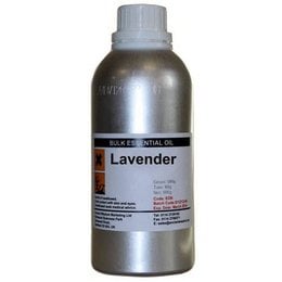 Lavender essential oil in a 0.5kg bottle. Lavender oil with a floral, calming aroma. Suitable for aromatherapy, skincare, and other personal care applications.