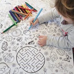 Ausmal-Tischdecke aus Papier - Motiv "Ostern"