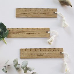 Upcycled solid wood ruler / bookmark - Mark the page with another story