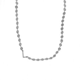 Silver-toned necklace with circular charms, featuring an initial 'L' charm.