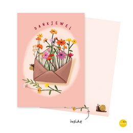 Greeting card thank you flower post