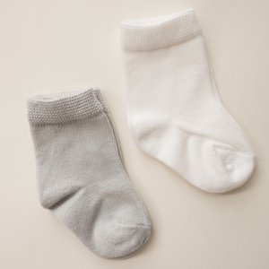 Bamboe sokken 2-pack - lichtgrijs - parelmoer