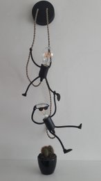 Mr. Bright Fun for Two; * Hanglamp * Dutch Design * Længde 75 cm * Jute snoer, synes op echt touw