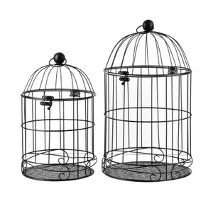 MARLISE Set of 2 decorative cagesl:dia.30xh54CM m:dia.25xh42cm
