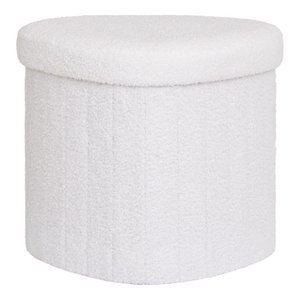 Medford Pouf - Wit, polyester/schuim/multiplex, 36,5x42.5x37,5 cm