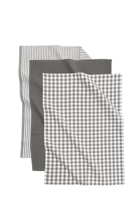 Viskestykk XL -linjer - sæt/3 - 50x70 cm