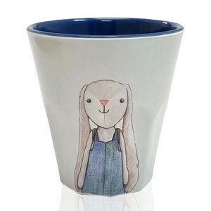 Melamin Becher blau "Hase Hugo"