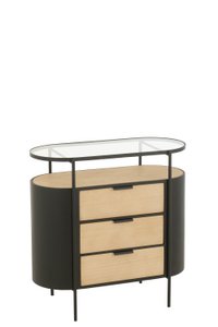 J-Line cabinet Avy - iron - natural/black