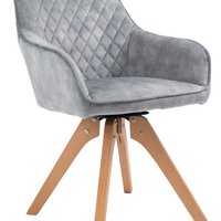 Fauteuil vintage fluweel velours, grijs