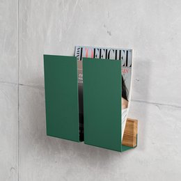 Wandtijdschriftenrek WINGS, wit, grijs, groen, zwart