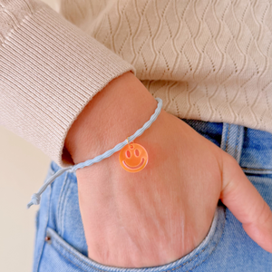 Armband Lume Charms | Lächeln - Neonorange