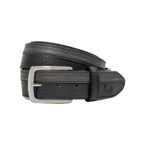 K4007AKB | Bicolor Men's Belt in Leather Lining with Pu Finish. Color Black/Anthracite. Dimensions: 125 x 3.8 x 0.5 cm (waistline 110 cm). Packaging: rigid bottom/lid Gift Box