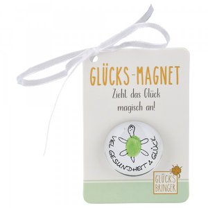 Geluksmagneet van glas, schildpad