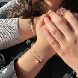 Moeder en dochter armbandenset zwart, stainless steel zilver of goud