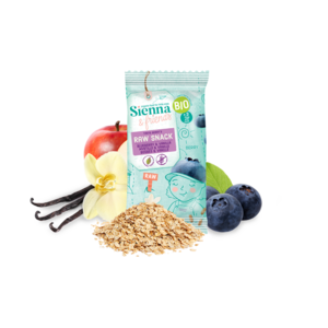 RAW SNACK FOR CHILDREN - 100% ORGANIC - BLUEBERRY and VANILLA - WITHOUT REFINED SUGAR - WITHOUT GLUTEN - FROM 3 YEARS OLD - 20G