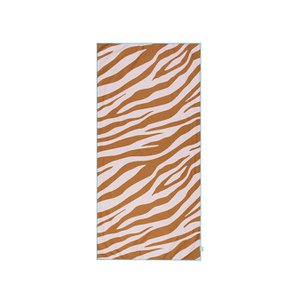 Strandlaken Microvezel - Oranje/Wit - Levendige Strepen - 135 x 65 cm