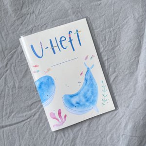 U-Heft Hülle Wal, Geschenk zur Schwangerschaft oder Geburt, mit Fach für Impfpass und Gesundheitskarte 