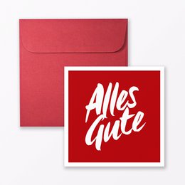 Glückwunschkarte "Alles Gute" quadratisch inkl. Umschlag