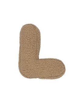 Letter Teddykussen, beige